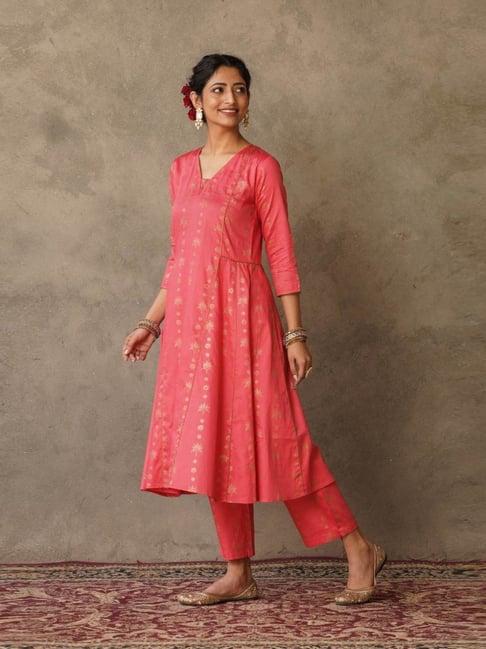 Akiso Coral Parv Block Printed Anarkali Kurta-picture-13
