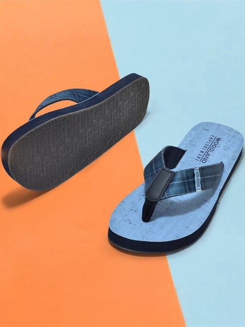 Woodland Men's Sky Blue Flip Flops-picture-30