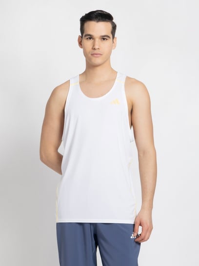 Buy Adidas White Slim Fit Tank Tees for Mens Online @ Tata CLiQ
