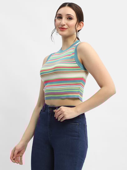 MADAME Multicolor Striped Tank Top