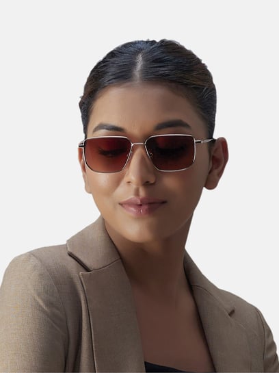 ※Shunsuke Shisen Fox Shikaku Light Gold-Brown rectangular Unisex UV