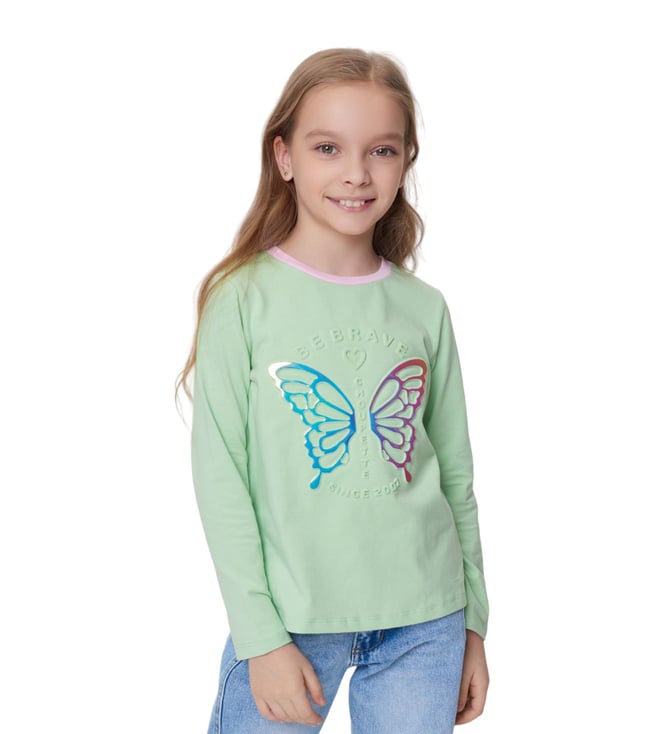 Choupette Kids Mint Flower Obsession Logo Comfort Fit T-Shirt