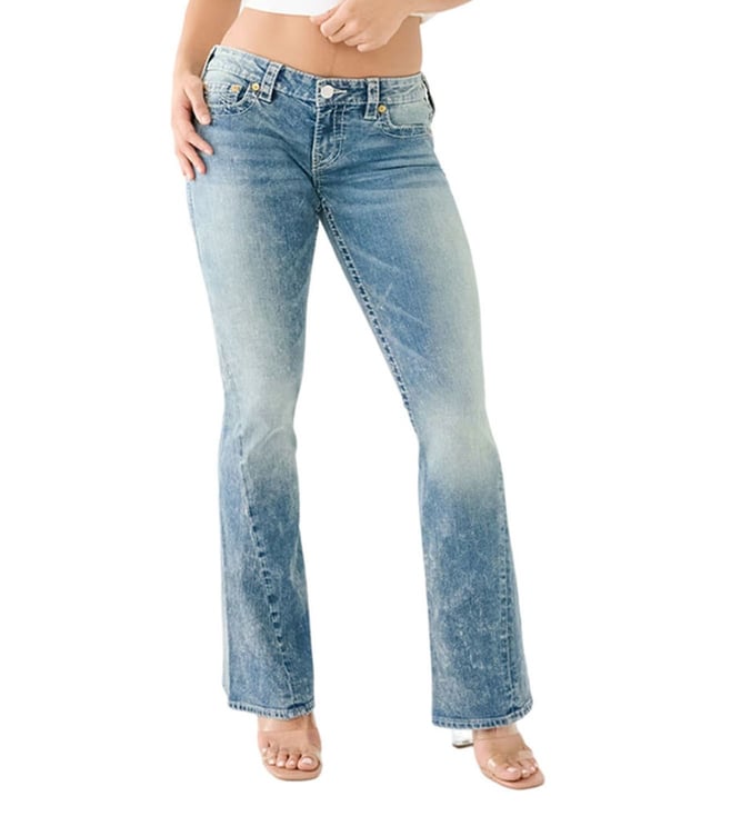 True Religion Women's Low store Waist Flare Jeans Blue Stone Wash Size 28 (6)