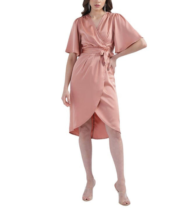 Centrestage Peach Fitted Dress
