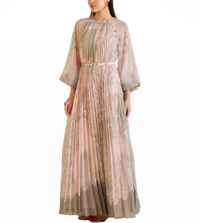 pankaj and nidhi pleated dress LINK PLEATED DRESS ENSEMBLE