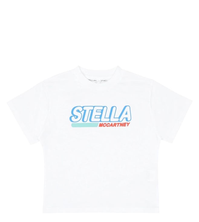 Stella McCartney Kids White Logo Regular Fit T-Shirt