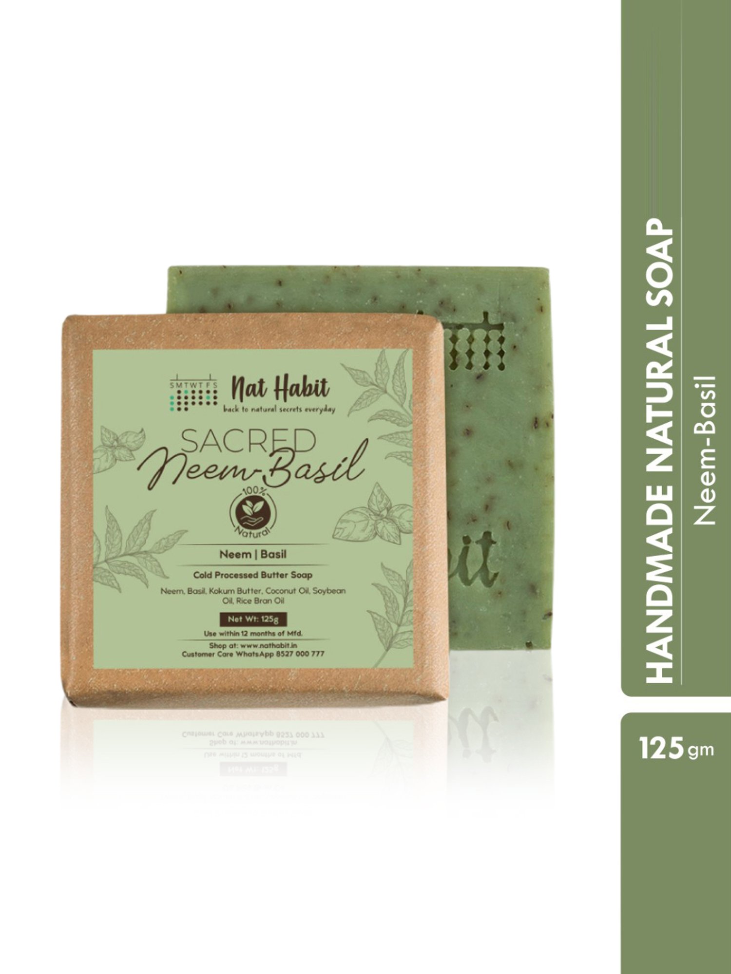 Nat Habit Sacred Neem Basil Cold Processed Butter Soap - 125 gm — Flash AI Score 87/100