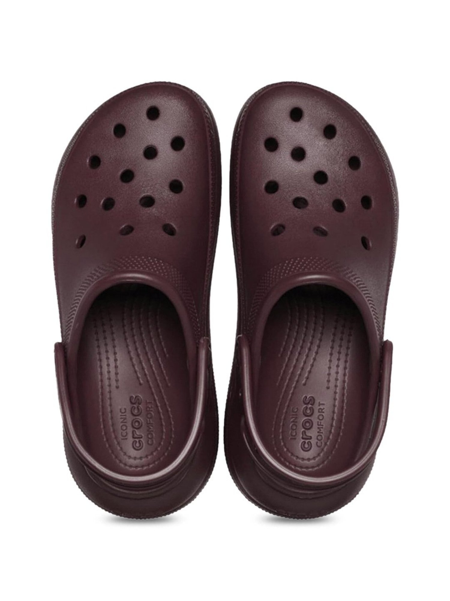 Crocs Men s Classic Crush Burgundy Back Strap Clogs