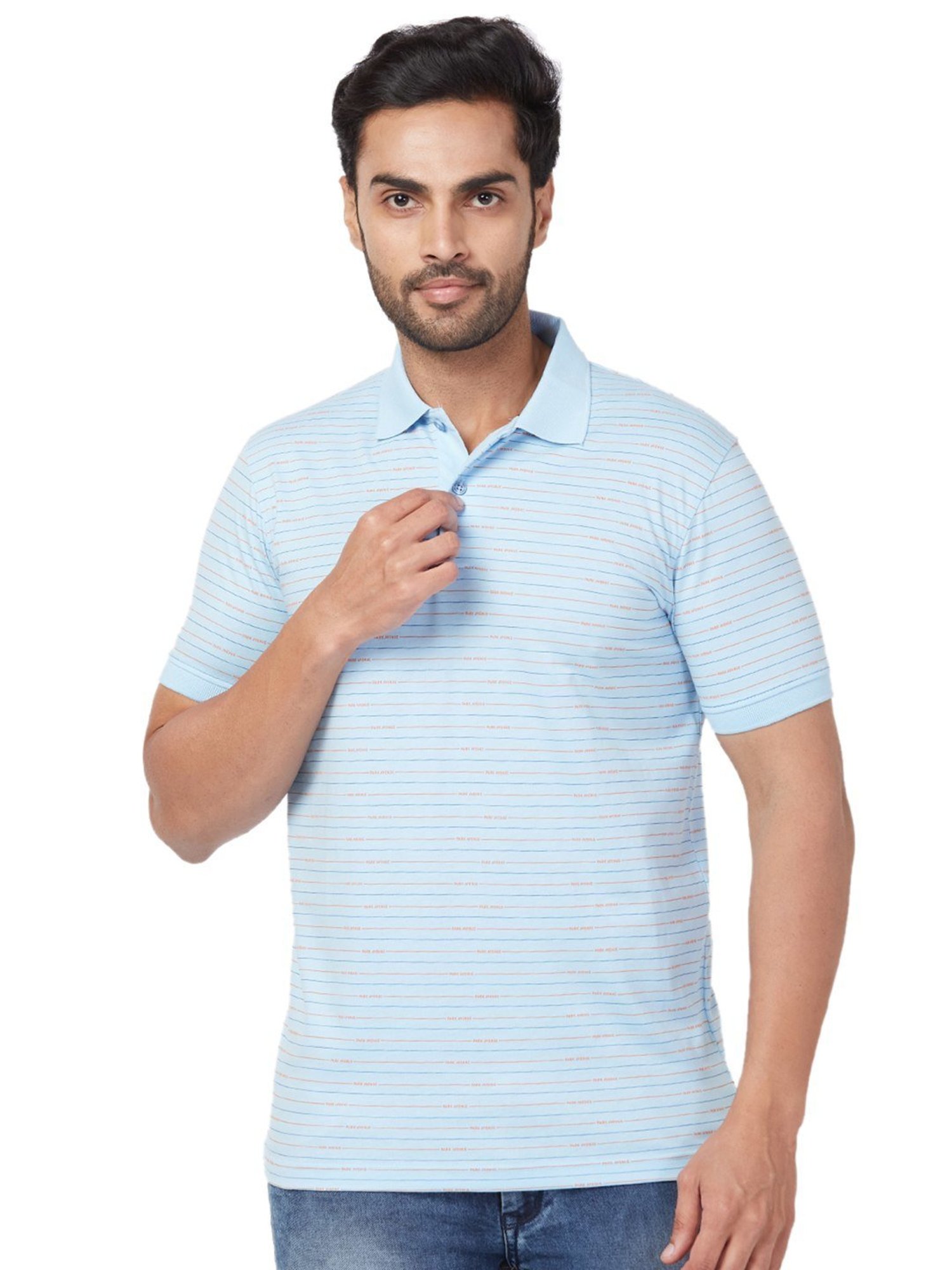 HI FI FNK】Park Striped Half Shirt