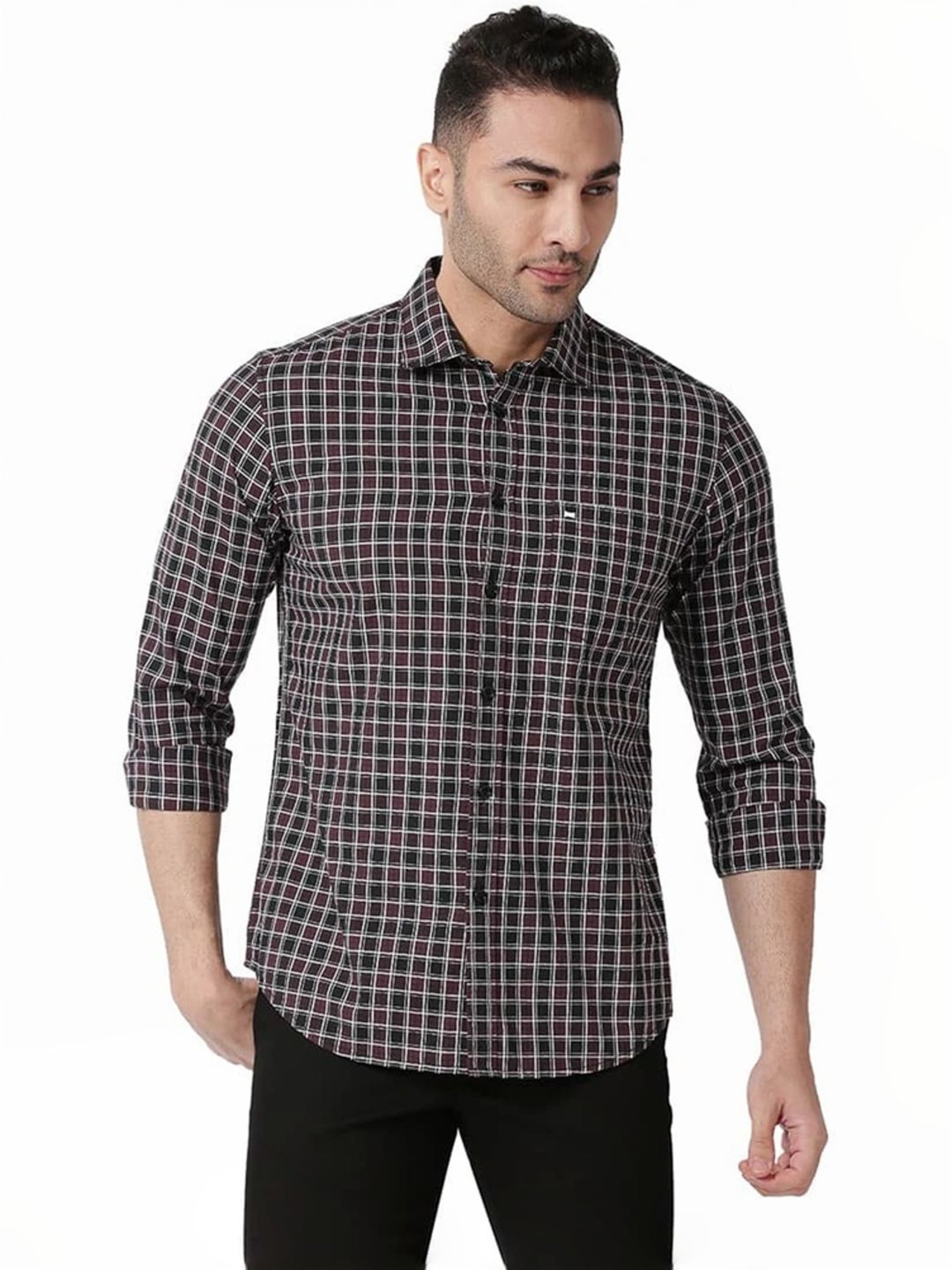 BASE MARK 23AW Check Shirt PURPLE Sサイズ BASE MARK 23AW Check