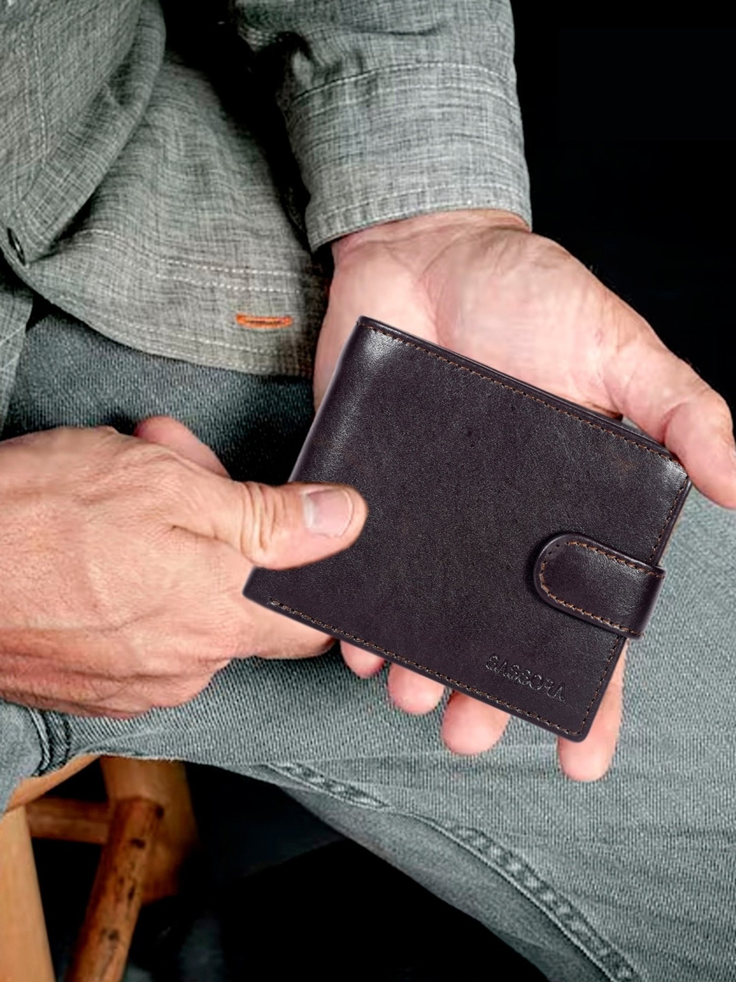 Buy SASSORA ARIA Brown Leather RFID Bi-Fold Wallet at Best Price