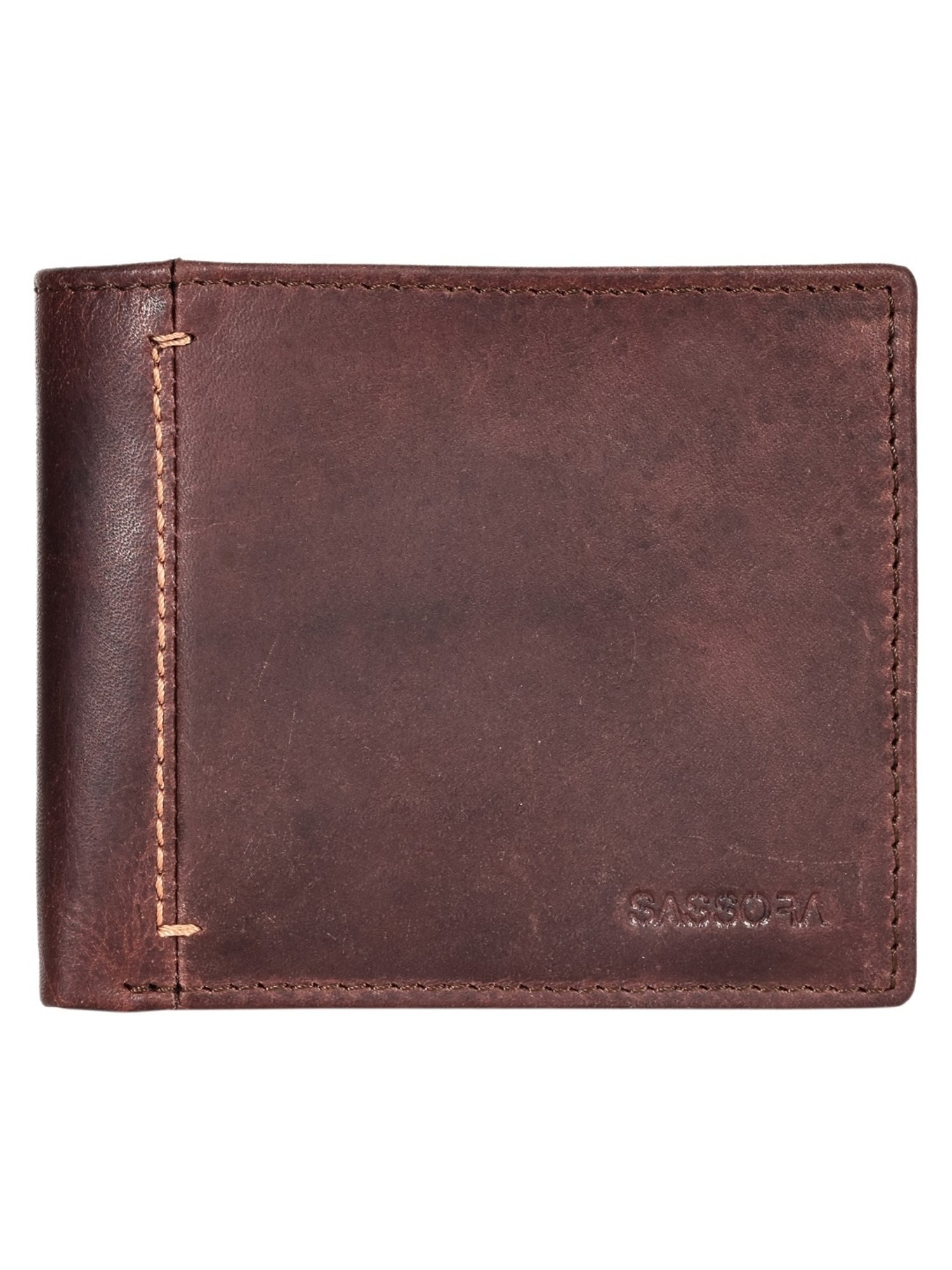 Buy SASSORA MEI Brown Leather RFID Bi-Fold Wallet at Best Price