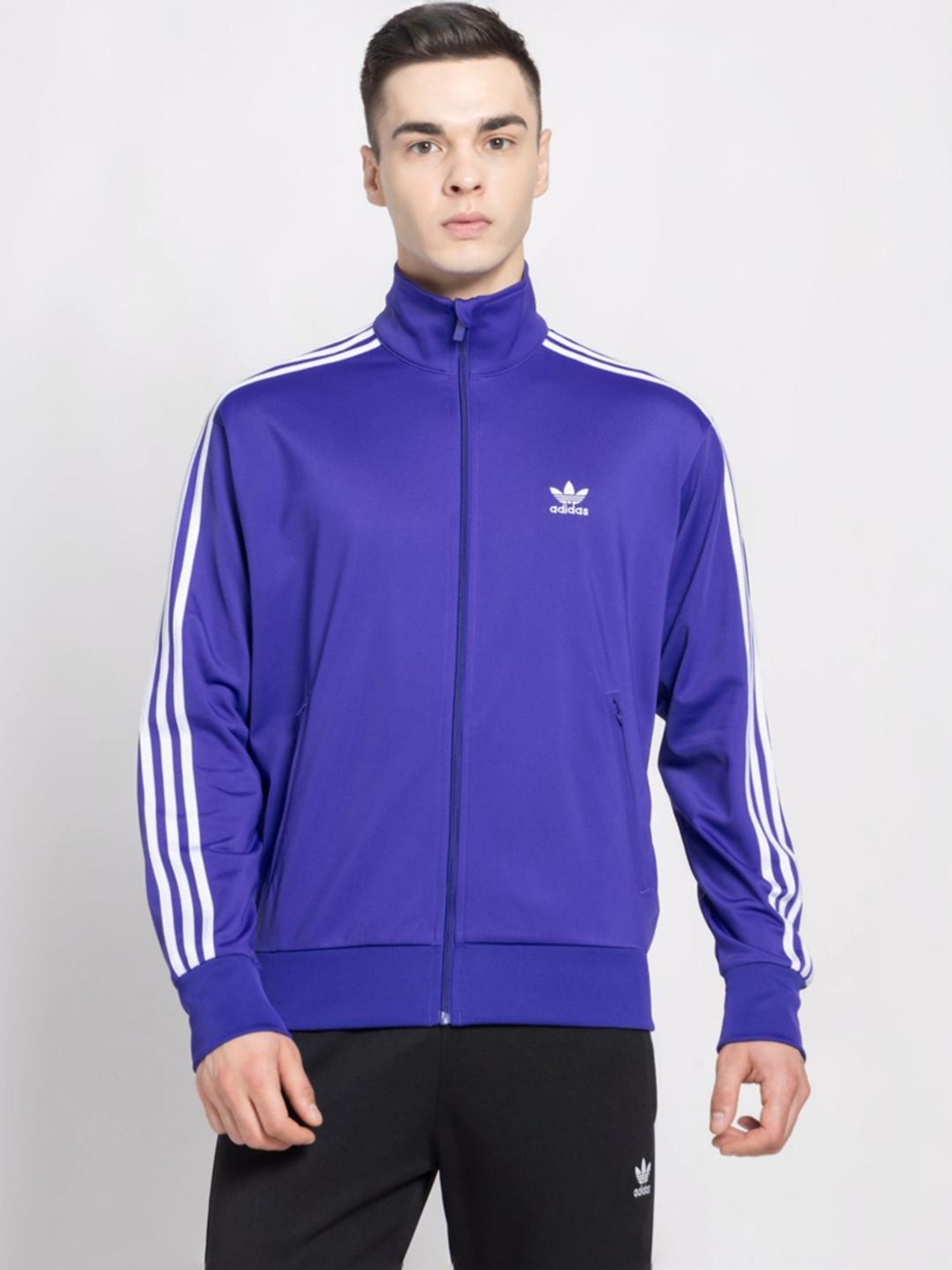  紫 ジャージ ジャケット M Buy Adidas Originals Purple Regular Fit Striped Jacket for Mens