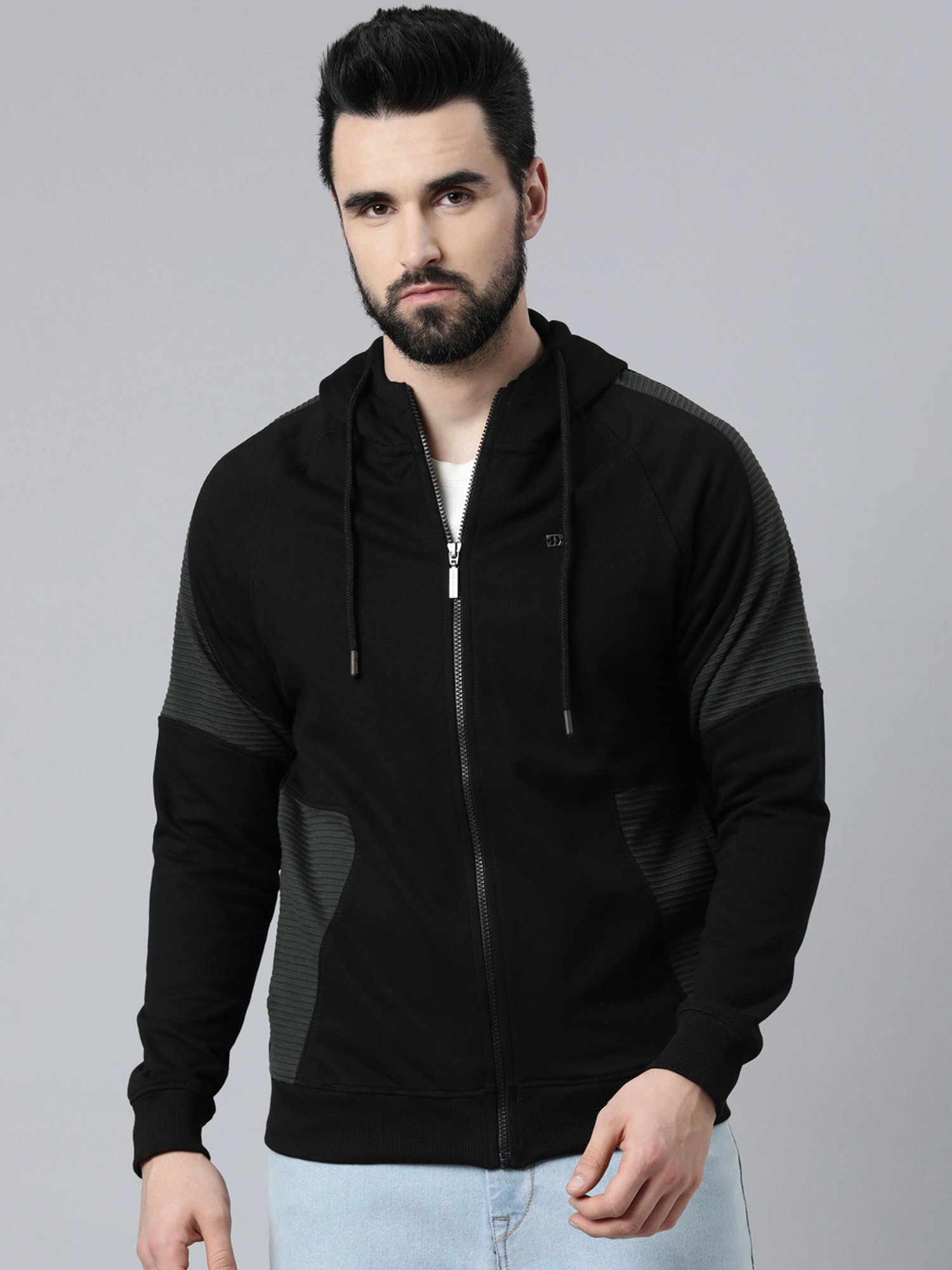 DIXCY SCOTT MAXIMUS Black Relaxed Fit Hooded Sweatshirt