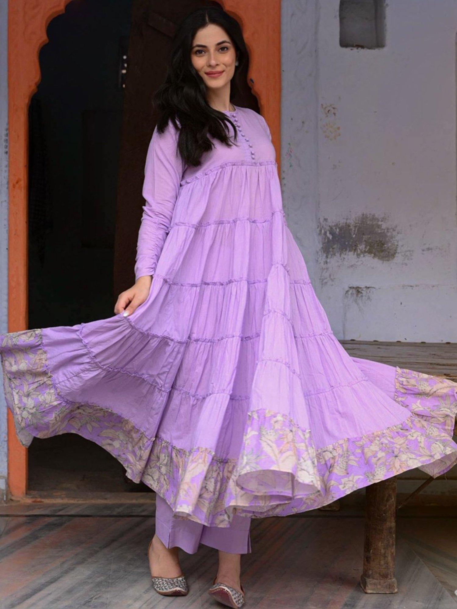 NUHH Purple Zahra Mauve Summer Special Kurta with Pant and Dupatta