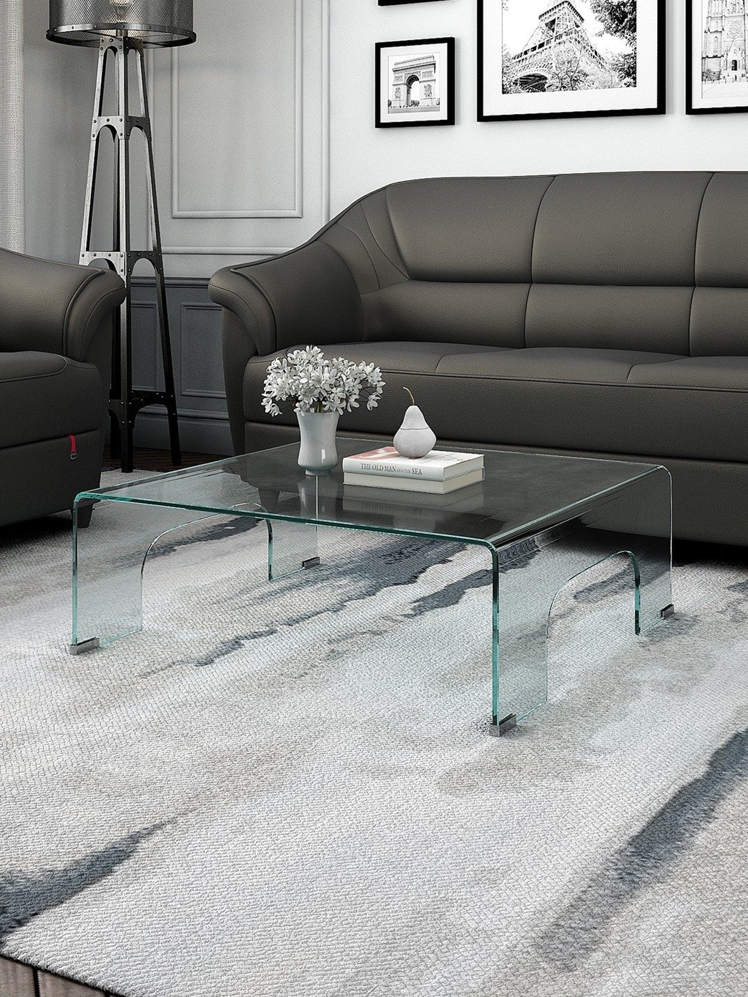 Buy Durian Merida Modern Clear Glass Coffee & Center Table at Best