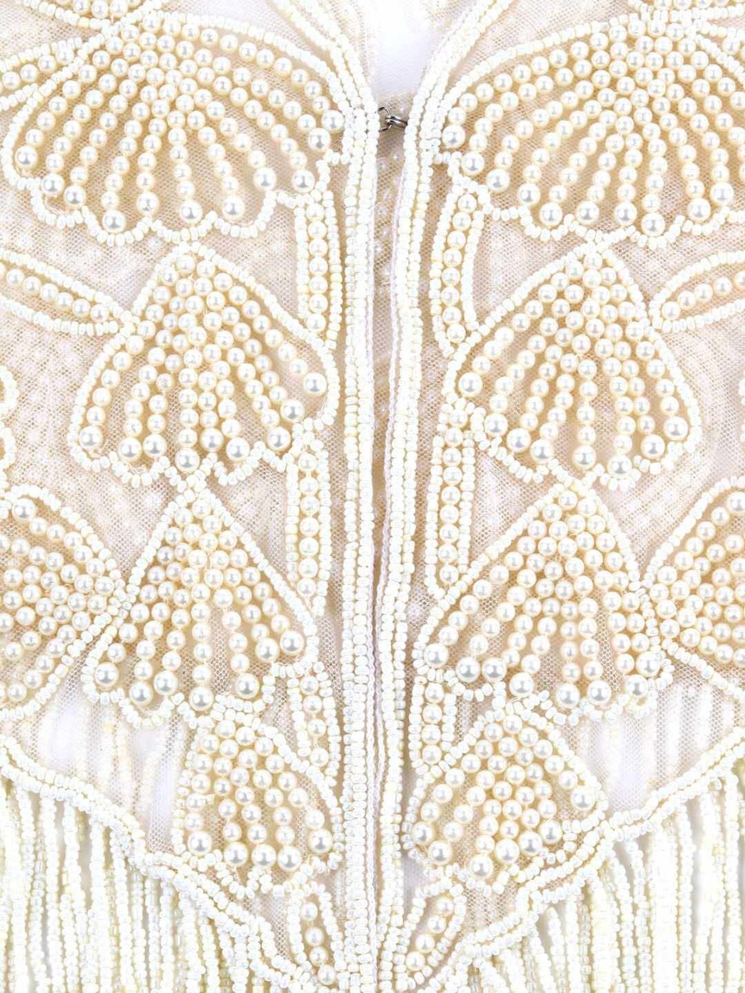 Odette Beige Embellished Fancy Short Cape