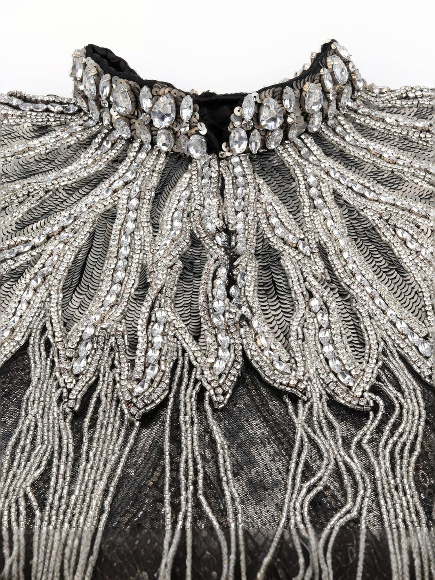 Odette Grey Embellished Fancy Cape