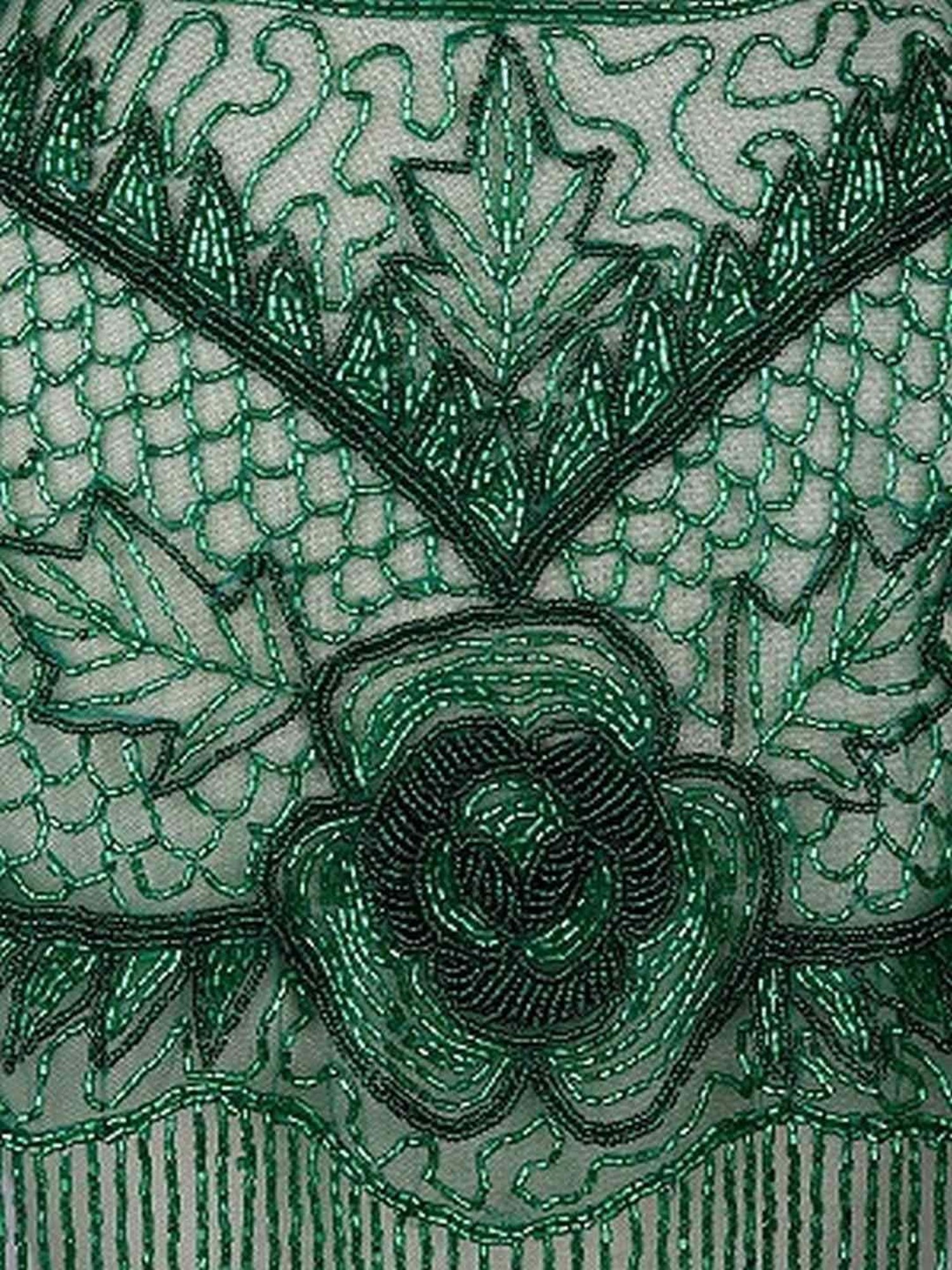 Odette Green Embellished Fancy Short Cape