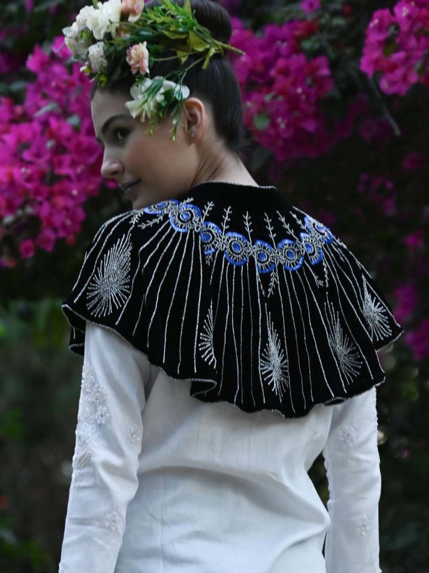 Odette Multicolored Embellished Fancy Cape