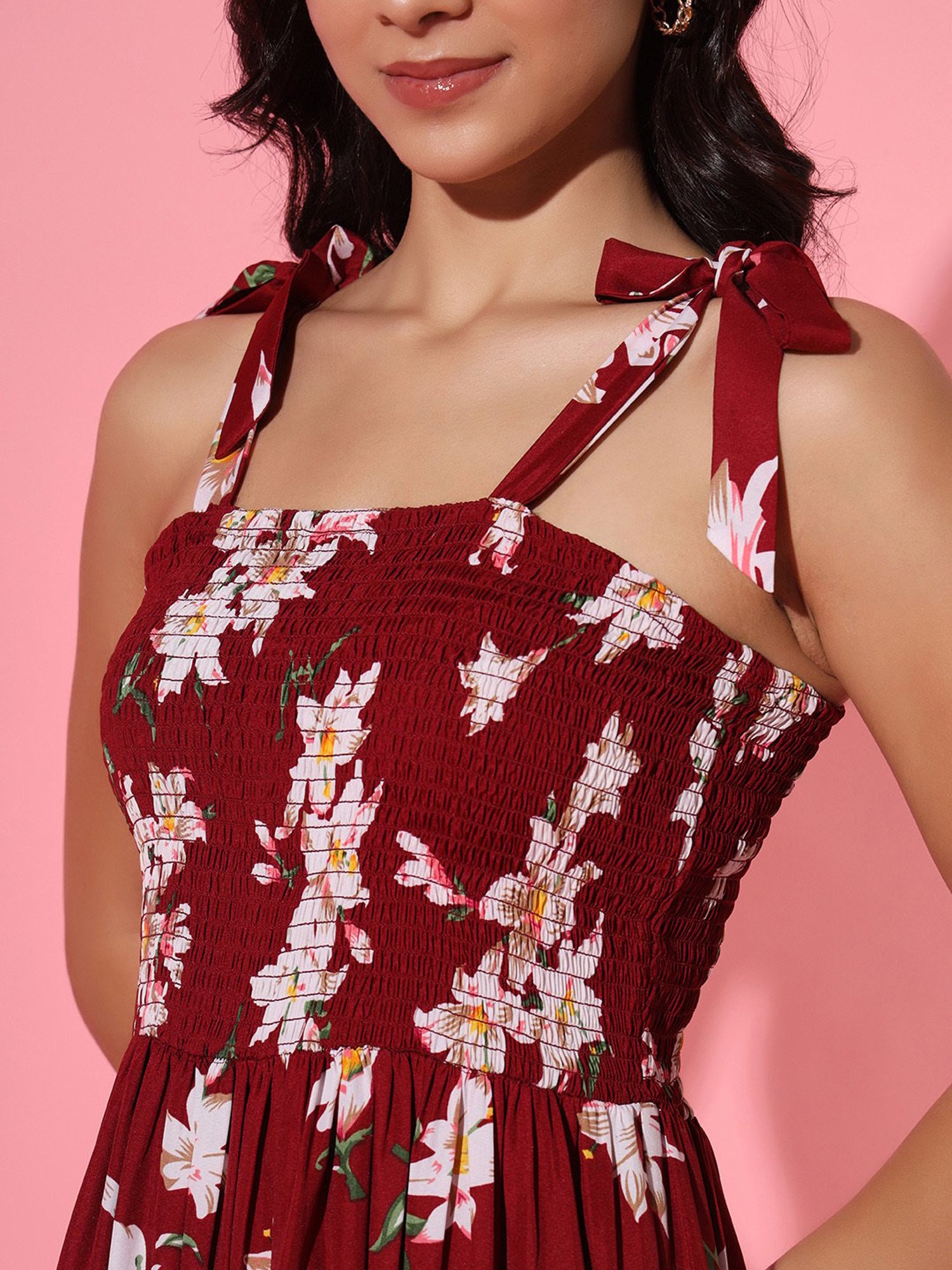 Marbella Panel Printed Dress 赤 M ハーリップトゥ Marbella Panel