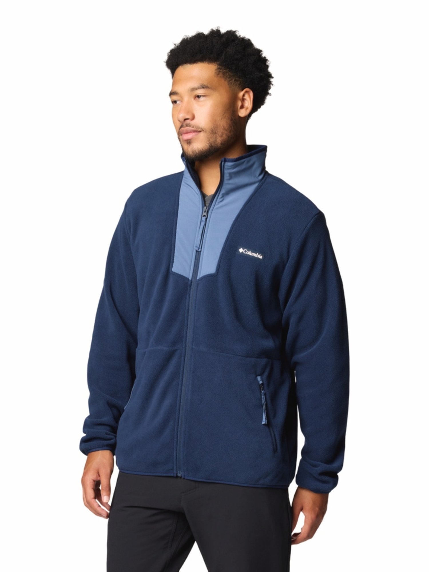 Columbia Collegiate Navy Regular Fit Colour Block Sports Jacket