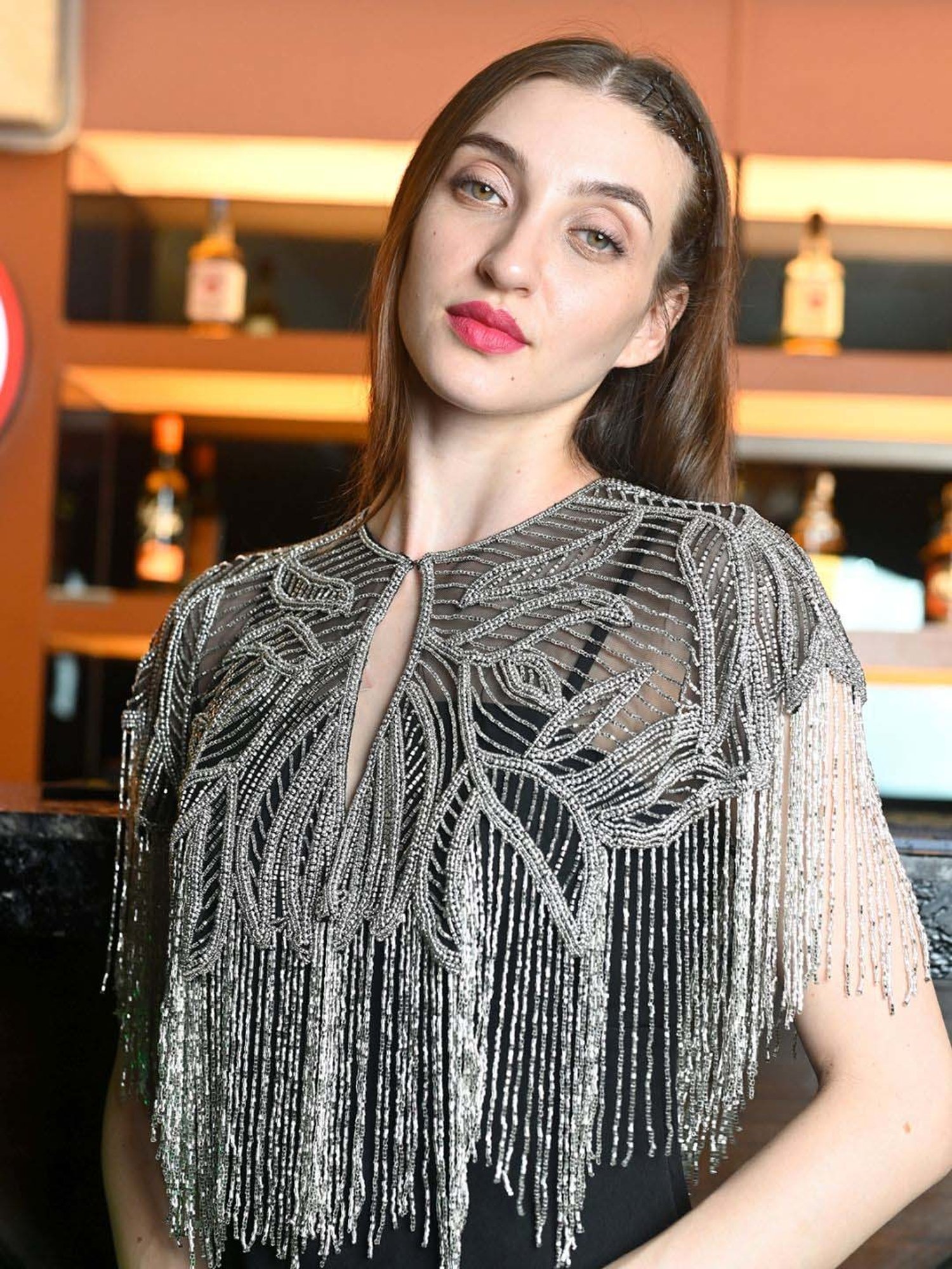 Odette Multicolored Embellished Fancy Cape