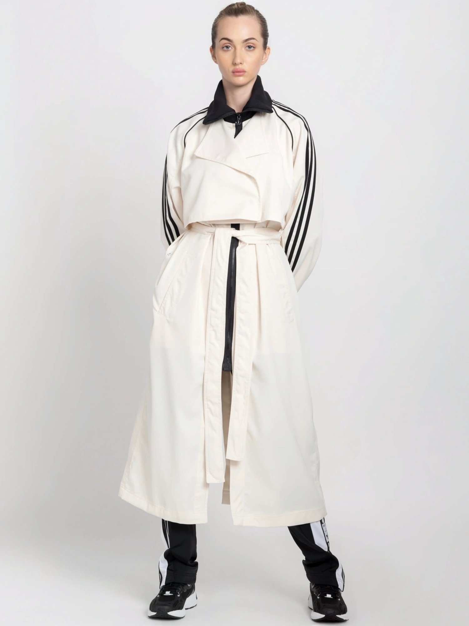 Buy Adidas Originals White Striped Trench Coat for Women Online