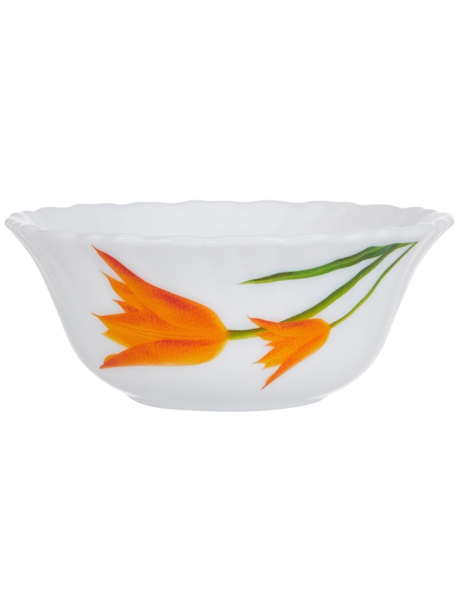 Buy Larah by Borosil Firefly Fluted White Opalware 21 Pieces