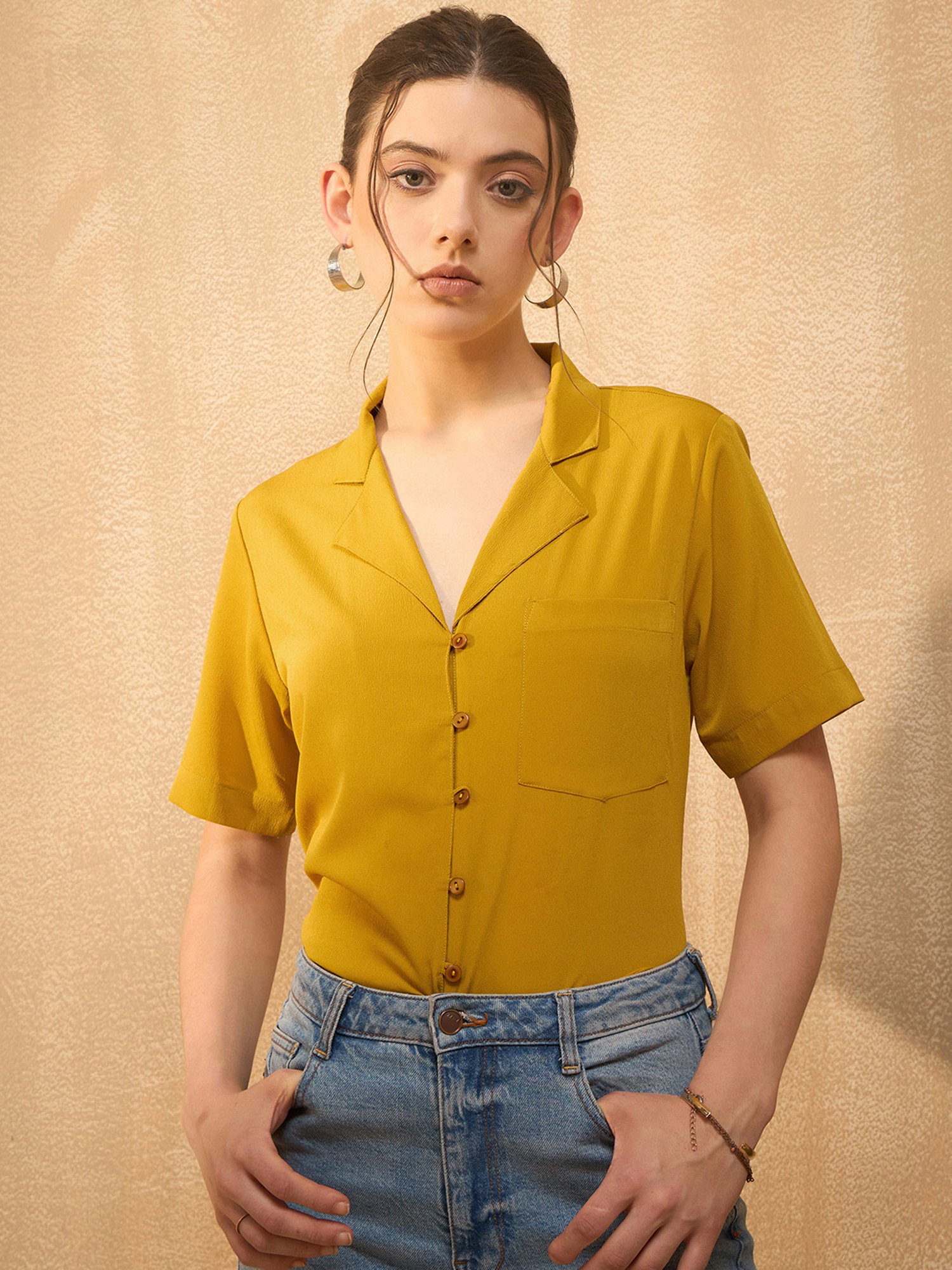 Rare Mustard Regular Fit Top