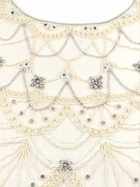 Odette Grey Embellished Fancy Cape
