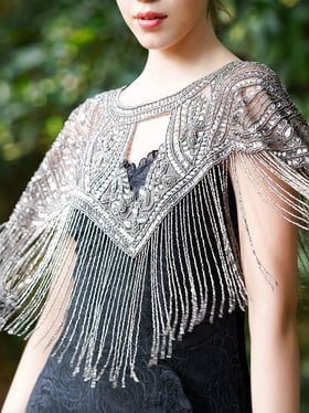 今ならほぼ即納！ Odette Grey Embellished Fancy Cape ジャケット・アウター