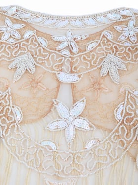 Odette Cream Embellished Fancy Cape