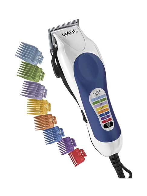 Wahl 9649-024 Corded Color Pro Complete Hair Cutting Kit for Men (White and  Blue)
