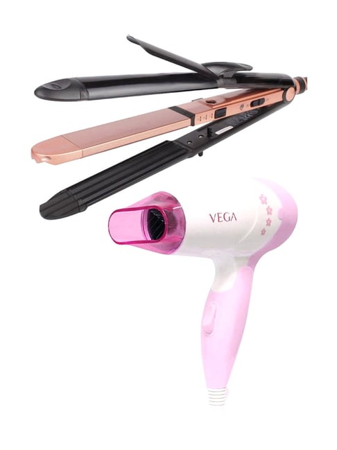 Vega 3 in 1 Keratin VHSCC-03 Hair Styler & Blooming Air VHDH-05 Hair Dryer Combo (Multicolor)