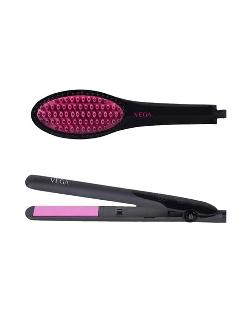 Vega X-Glam VHSB-01 Hair Straightening Brush Adore VHSH-18 Hair  Straightener Combo (Multicolor)