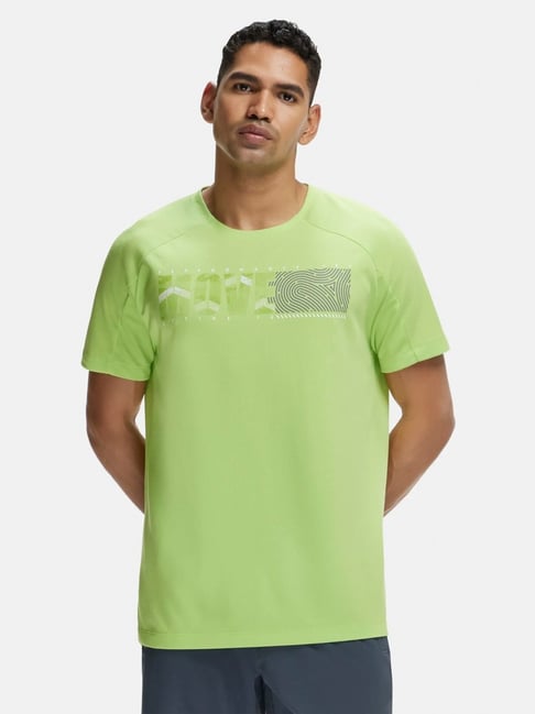 Jockey MV02 Green Combed Cotton Half Sleeves T-Shirt with Stay Fresh Treatment (Prints May Vary)-picture-24