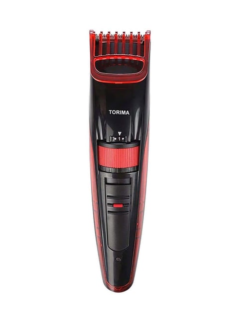Torima PR-2088 Cordless Rechargeable Beard Trimmer - 30 Min Runtime (Black and Red)