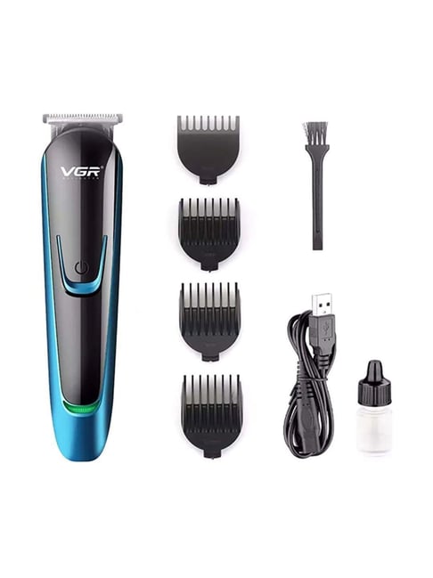 VGR V-183 Professional Corded and Cordless Hair Trimmer - 120 min Runtime (Black and Blue )