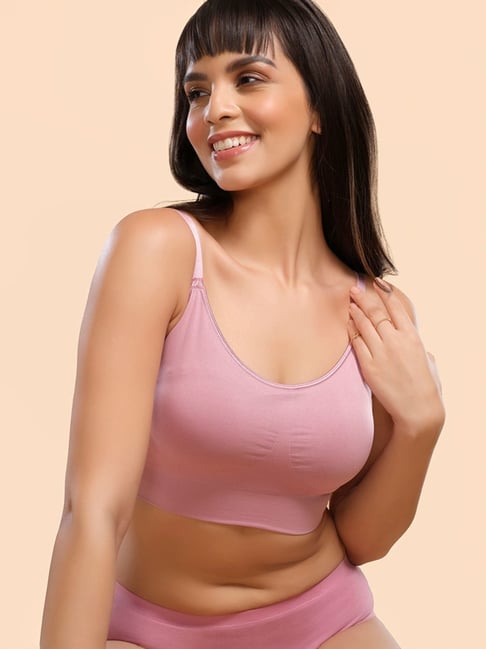 Enamor Pink Non-Wired Padded T-Shirt Bra-picture-13