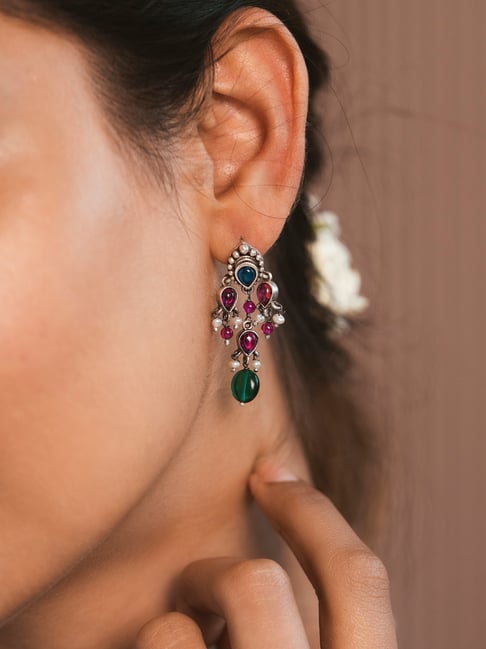 Shaya 92.5 Sterling Silver Feeling Porlu Earrings for Women-picture-37