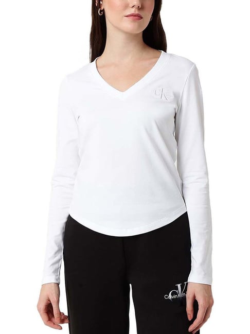 Calvin Klein Jeans Bright White Logo Slim Fit T-Shirt