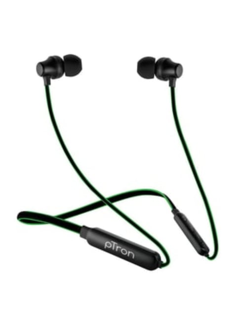 Buy PTron Tangent Lite Bluetooth 5.0 Neckband Black Green Online At Best Price Tata CLiQ