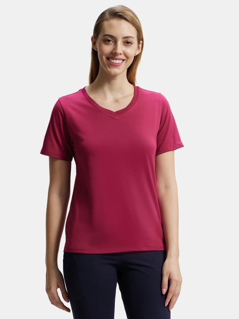 Jockey Dark Pink Relaxed Fit T-Shirt-picture-17