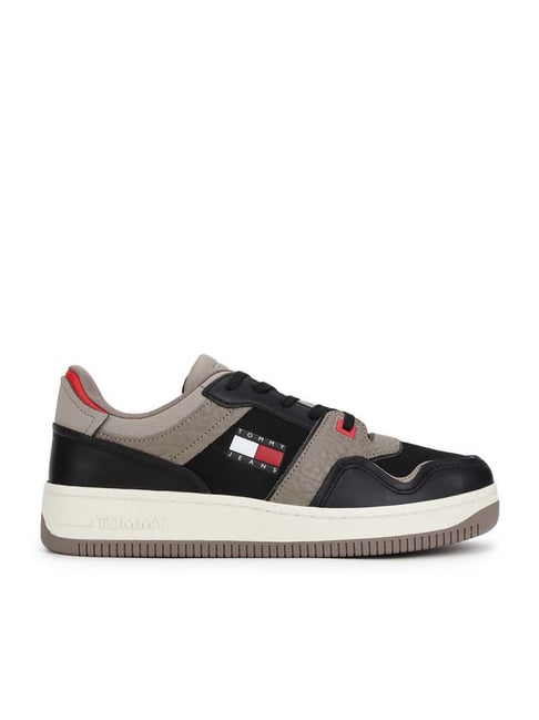 Tommy Hilfiger Men's Zion Retro Basket Black Sneakers
