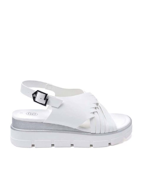 BAGATT Women's Mariella White Back Strap Wedges