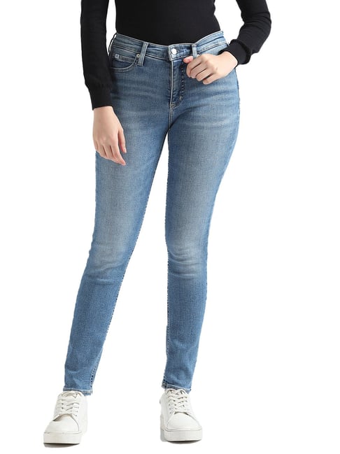 Calvin Klein Jeans Skinny Mid Blue Dark Rinse Mid Rise Jeans
