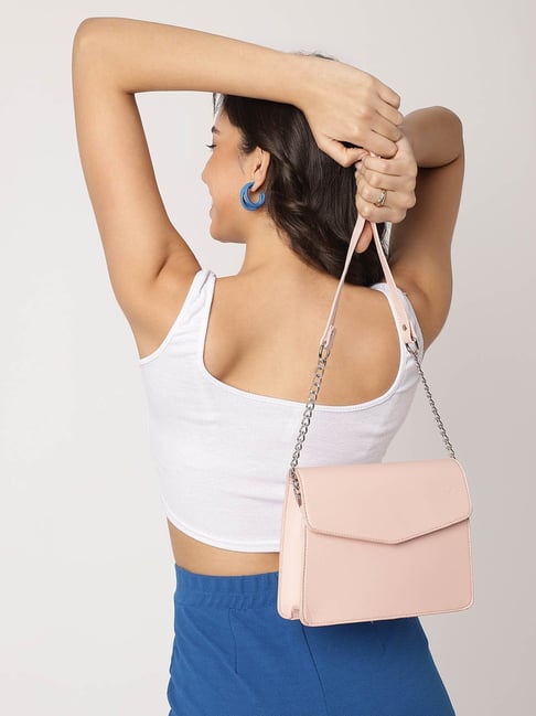 Fastrack Pink Faux Leather Solid Sling Handbag-picture-33