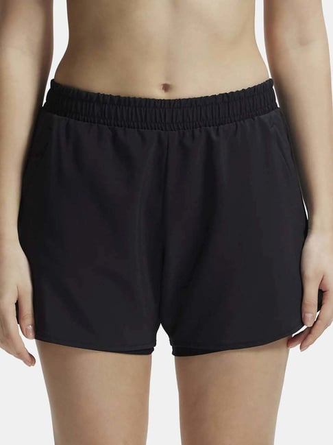 Jockey Black Mid Rise Sports Shorts-picture-19