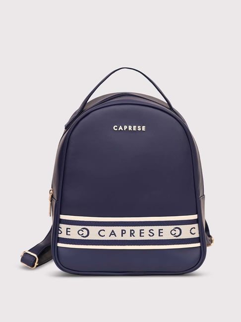 Caprese TRINITY Navy Faux Leather Medium Backpack